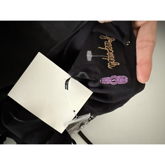 Free People Revolve Celeste Maxi Dress 12 Black Womens Halter Embroidered NWT - Picture 7 of 14